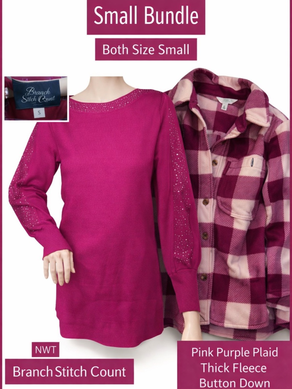 2pc Sz S Y2K Sweater Bundle